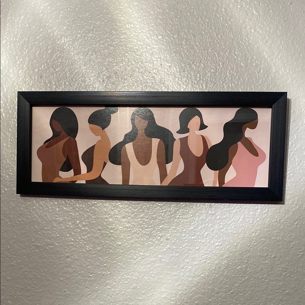 Abstract Women Silhouette Wall Art - Pink and Brown
